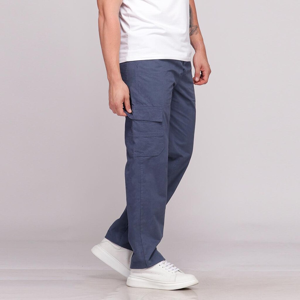Calça Sarja Cargo Masculina Cintura Elastico 7733