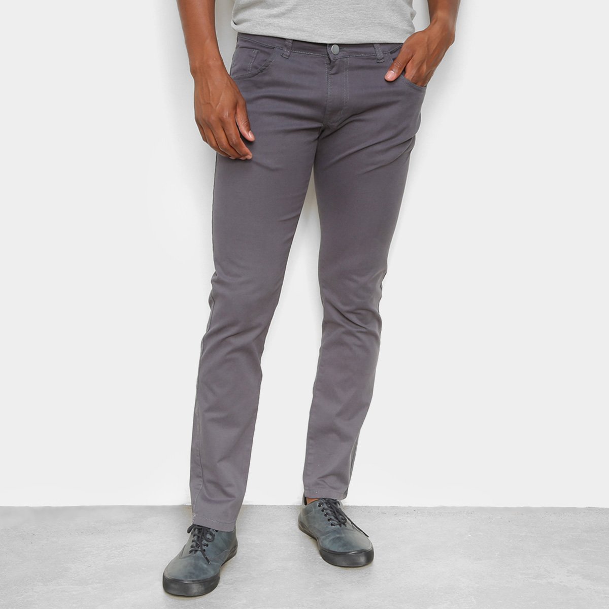 Calça Sarja Coffee Soft Skinny Masculina - Cinza é ruim? Calça Sarja Coffee Soft Skinny Masculina - Cinza é boa?
