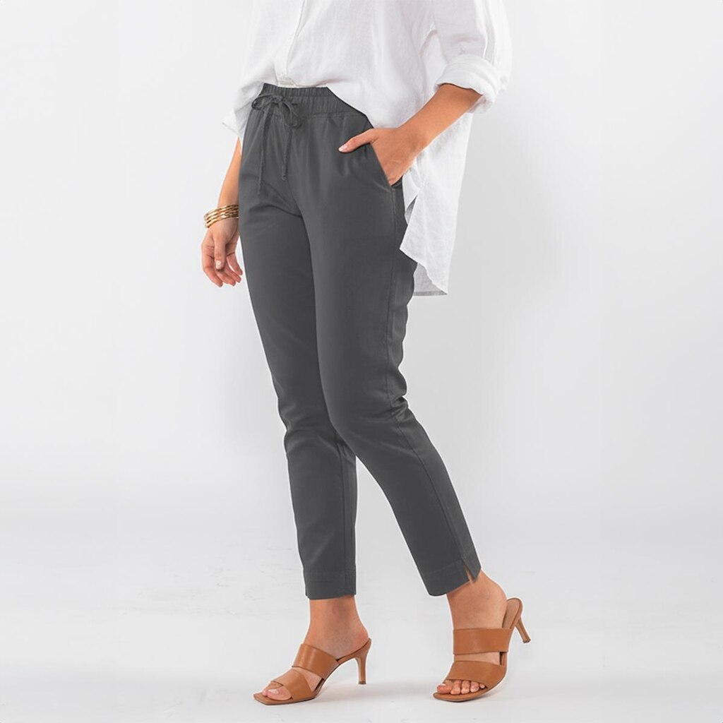 Calça Sarja Feminina Cintura Alta com Elastano e Amarração Conforto e Estilo Casual