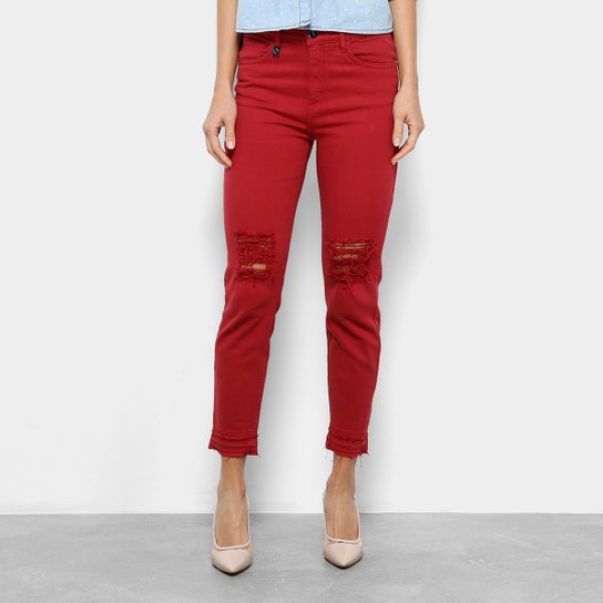 Calça Sarja Forum Cigarrete Marisa Feminina - Vermelho