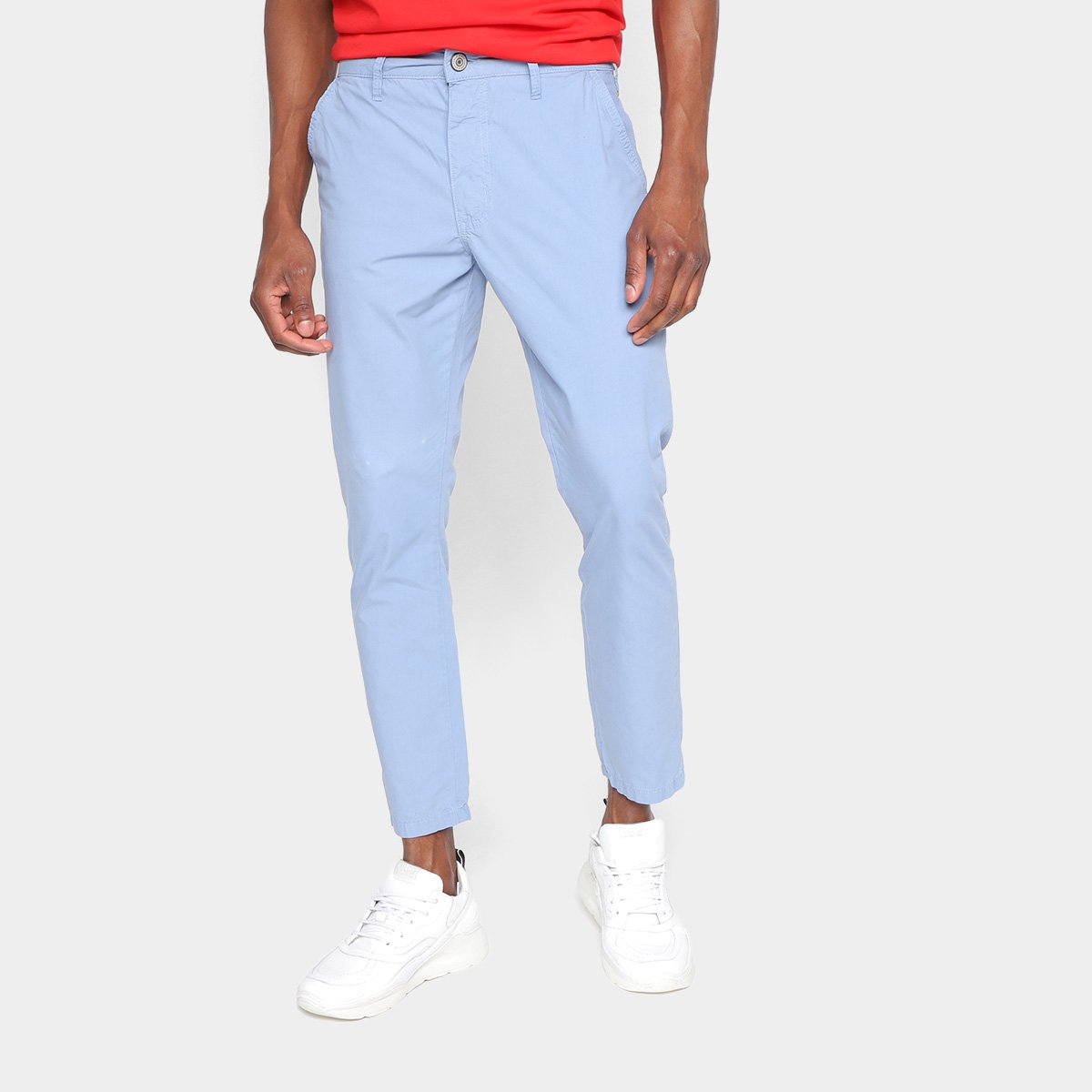 Calça Sarja Forum Johann Slim Masculina - Azul Escuro Menor preço em Calça Sarja Forum Johann Slim Masculina - Azul Escuro