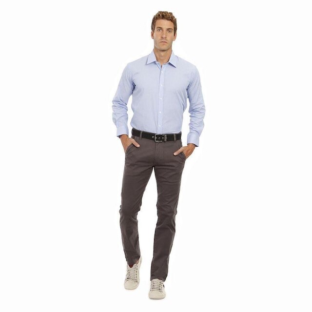 Calça Sarja Hugo Deleon Elastano Esporte Fino Grafite