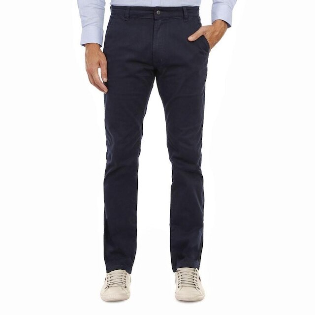 Calça Sarja Hugo Deleon Elastano Esporte Fino Marinho