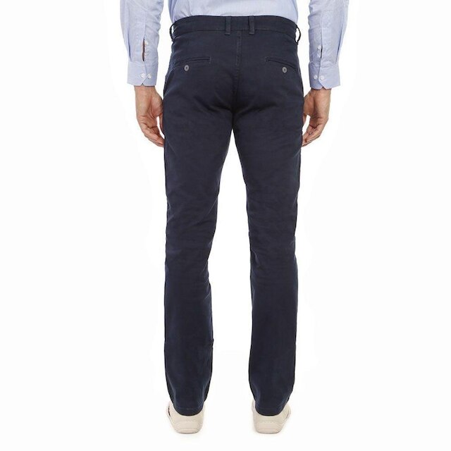 Calça Sarja Hugo Deleon Elastano Esporte Fino Marinho