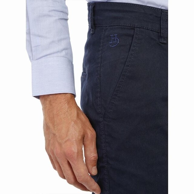 Calça Sarja Hugo Deleon Elastano Esporte Fino Marinho