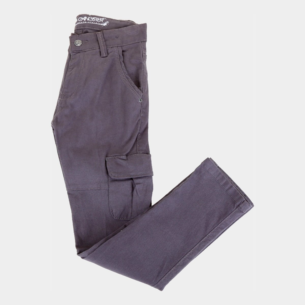 Calça Sarja Juvenil Gangster Cargo - Chumbo Menor preço em Calça Sarja Juvenil Gangster Cargo - Chumbo