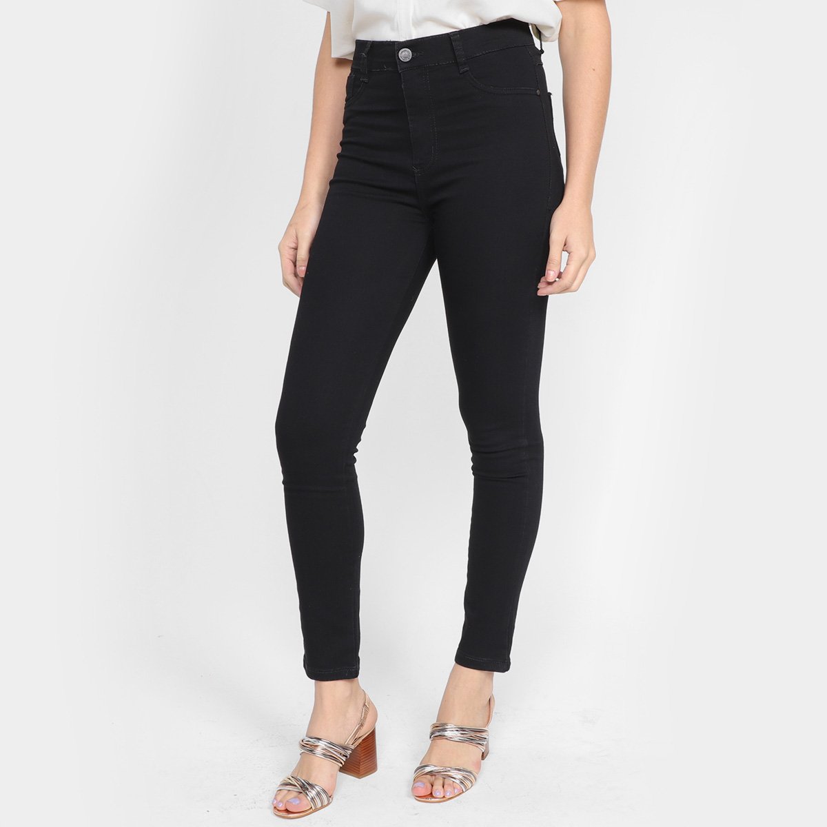 Calça Sarja Legging Sawary Hotpants Cintura Alta Feminina Menor preço em Calça Sarja Legging Sawary Hotpants Cintura Alta Feminina
