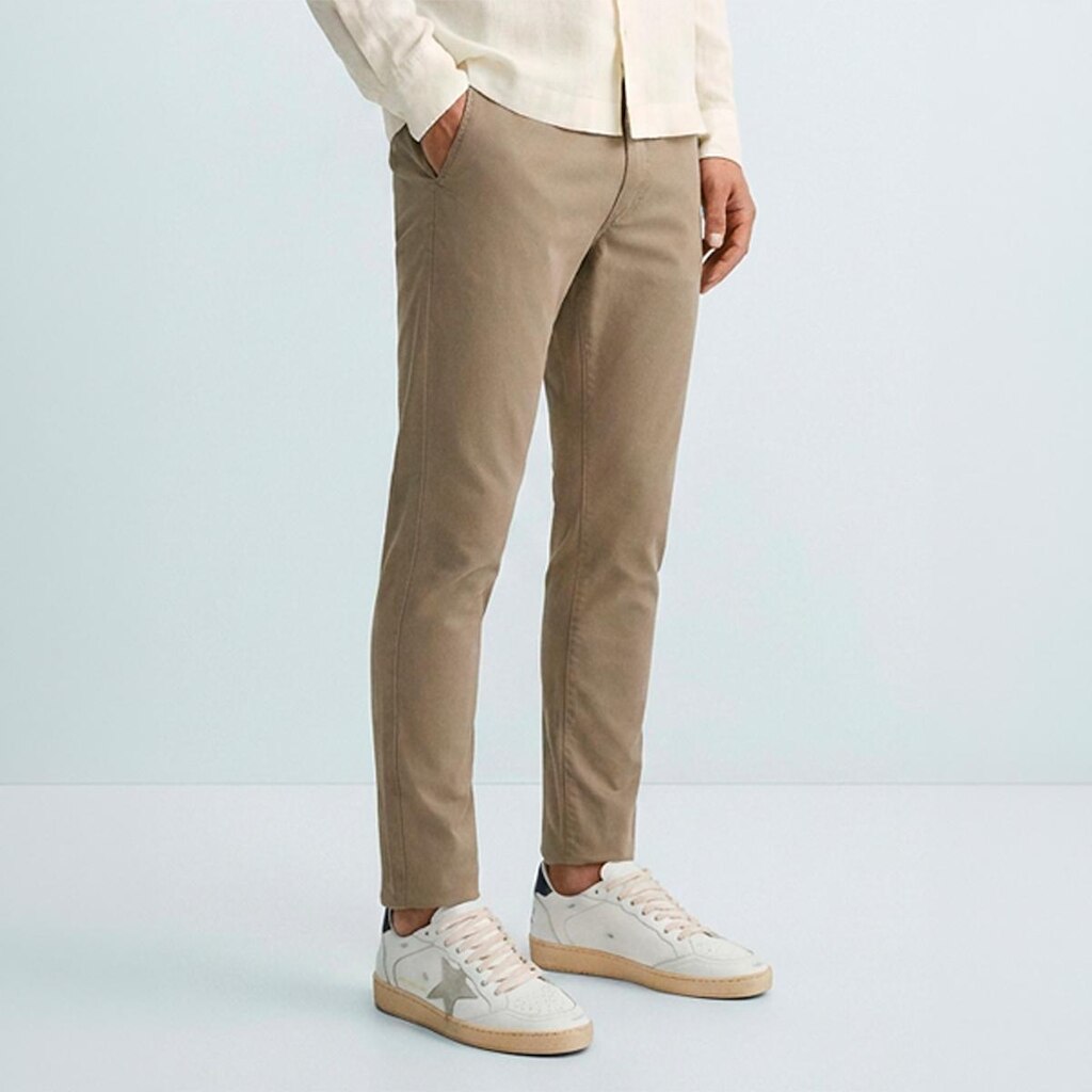Calça Sarja Masculina Slim Fit com Elastano Cintura Média Bolso Social