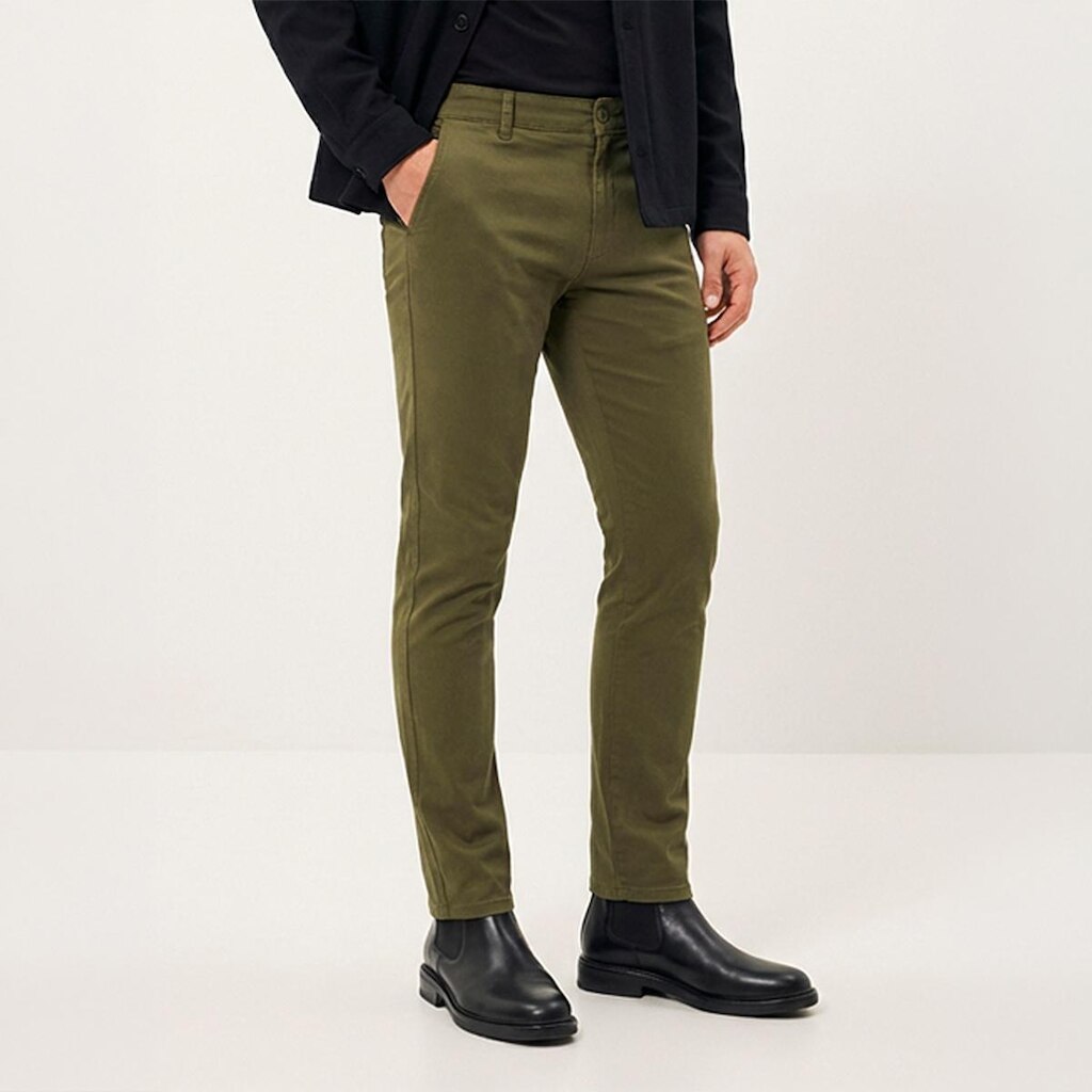 Calça Sarja Masculina Slim Fit Elastano Casual Social