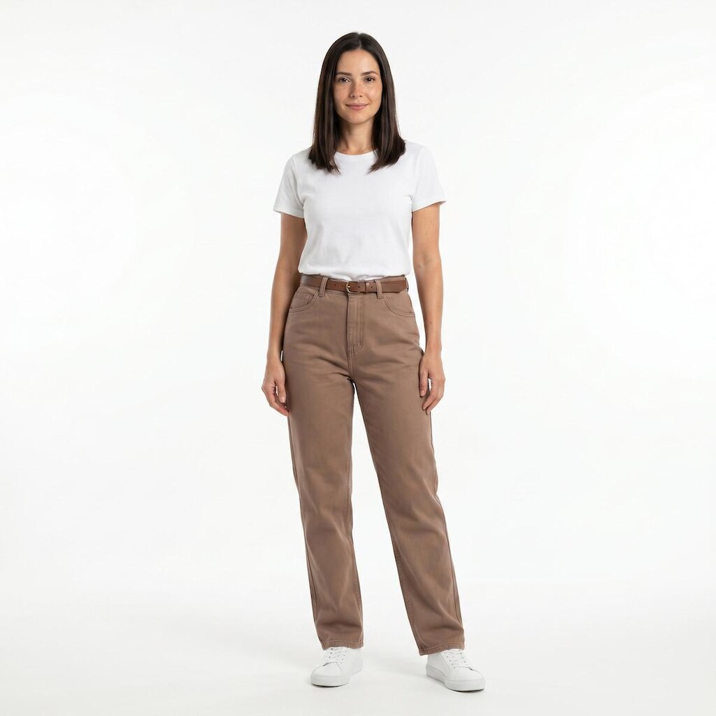 Calça Sarja Ouzzare 100% Algodão Feminina Pigmento Marrom Premium