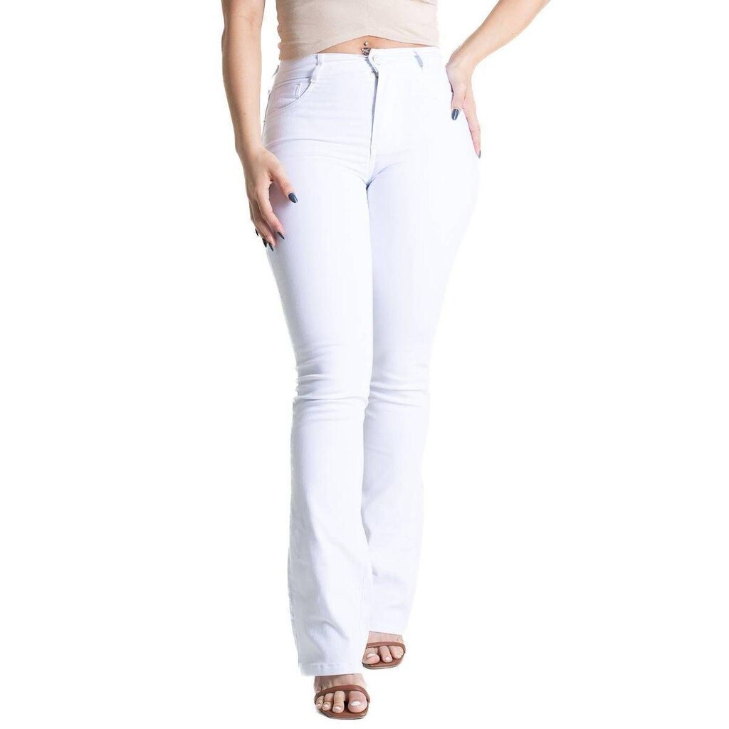 Calça Sarja Sawary Boot Cut - 281416 - Branco 48