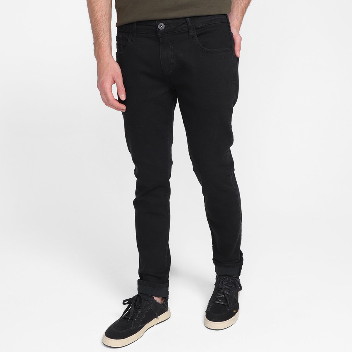 Calça Sarja Skinny Forum Lisa Masculina - Preto Menor preço em Calça Sarja Skinny Forum Lisa Masculina - Preto
