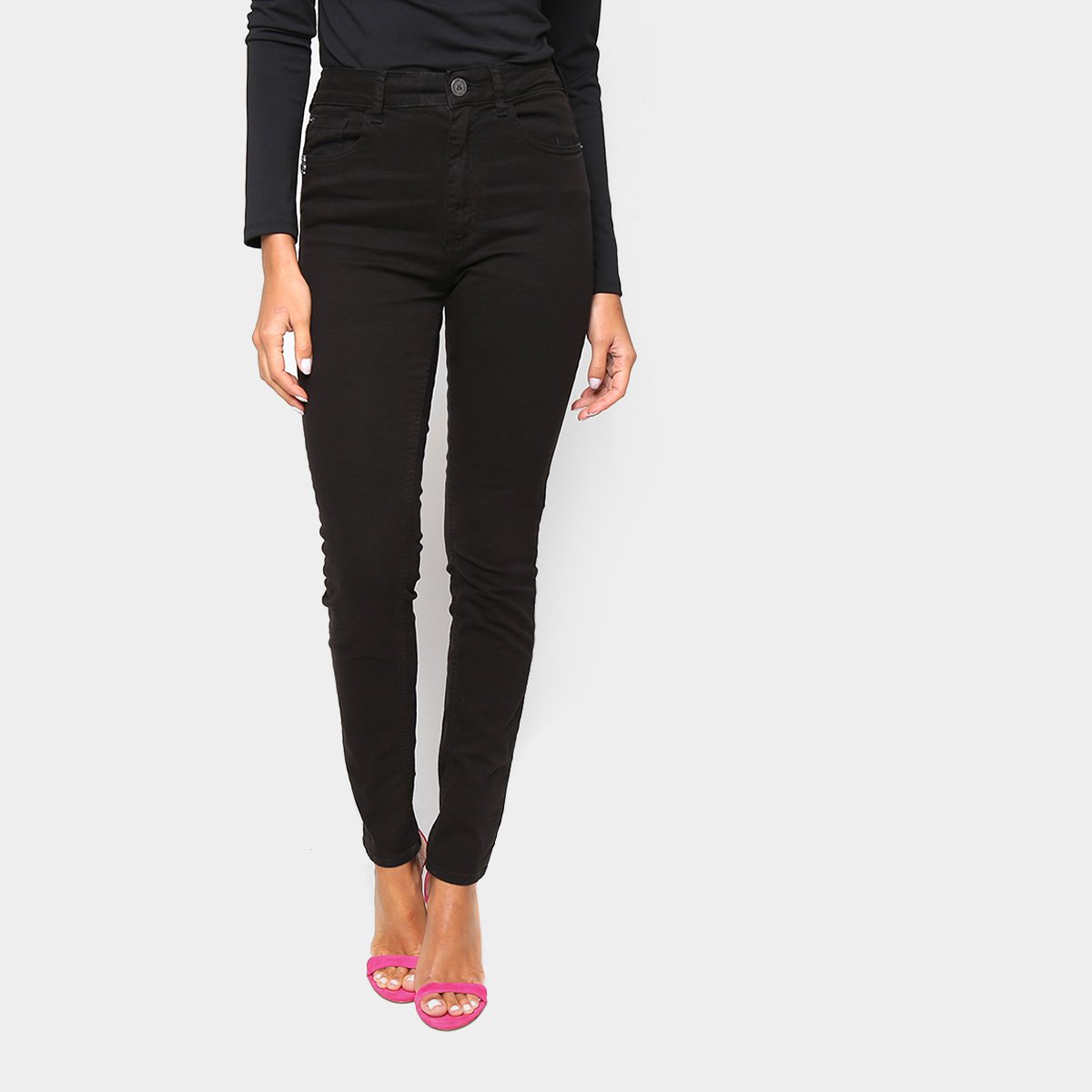 Calça Sarja Skinny John John Feminina - Preto Menor preço em Calça Sarja Skinny John John Feminina - Preto