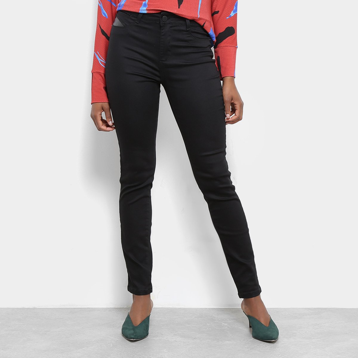 Calça Sarja Skinny Sawary Feminina - Preto Menor preço em Calça Sarja Skinny Sawary Feminina - Preto