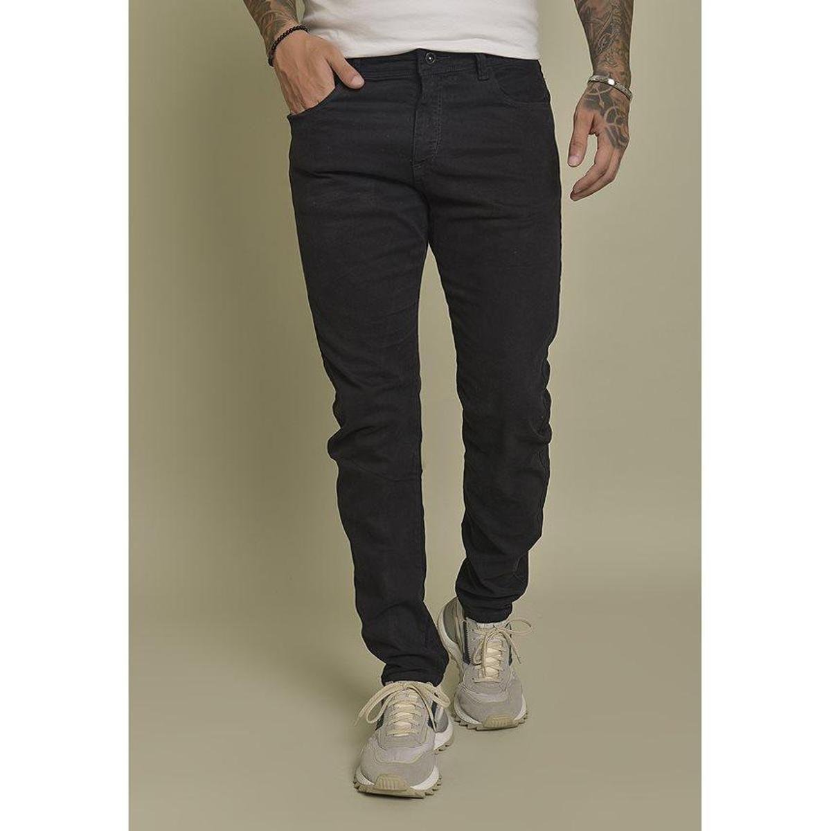 Calça Sarja Slim Fit Dialogo Jeans Color Casual B - Preto Menor preço em Calça Sarja Slim Fit Dialogo Jeans Color Casual B - Preto