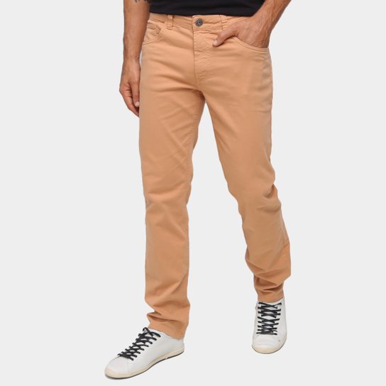 Calça Sarja Slim Malwee Masculina - Marrom