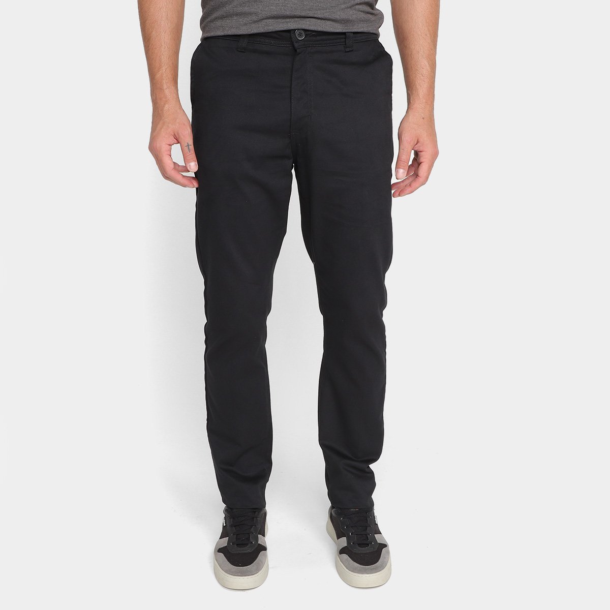 Calça Sarja Terminal Bolso Faca Masculina - Preto Menor preço em Calça Sarja Terminal Bolso Faca Masculina - Preto
