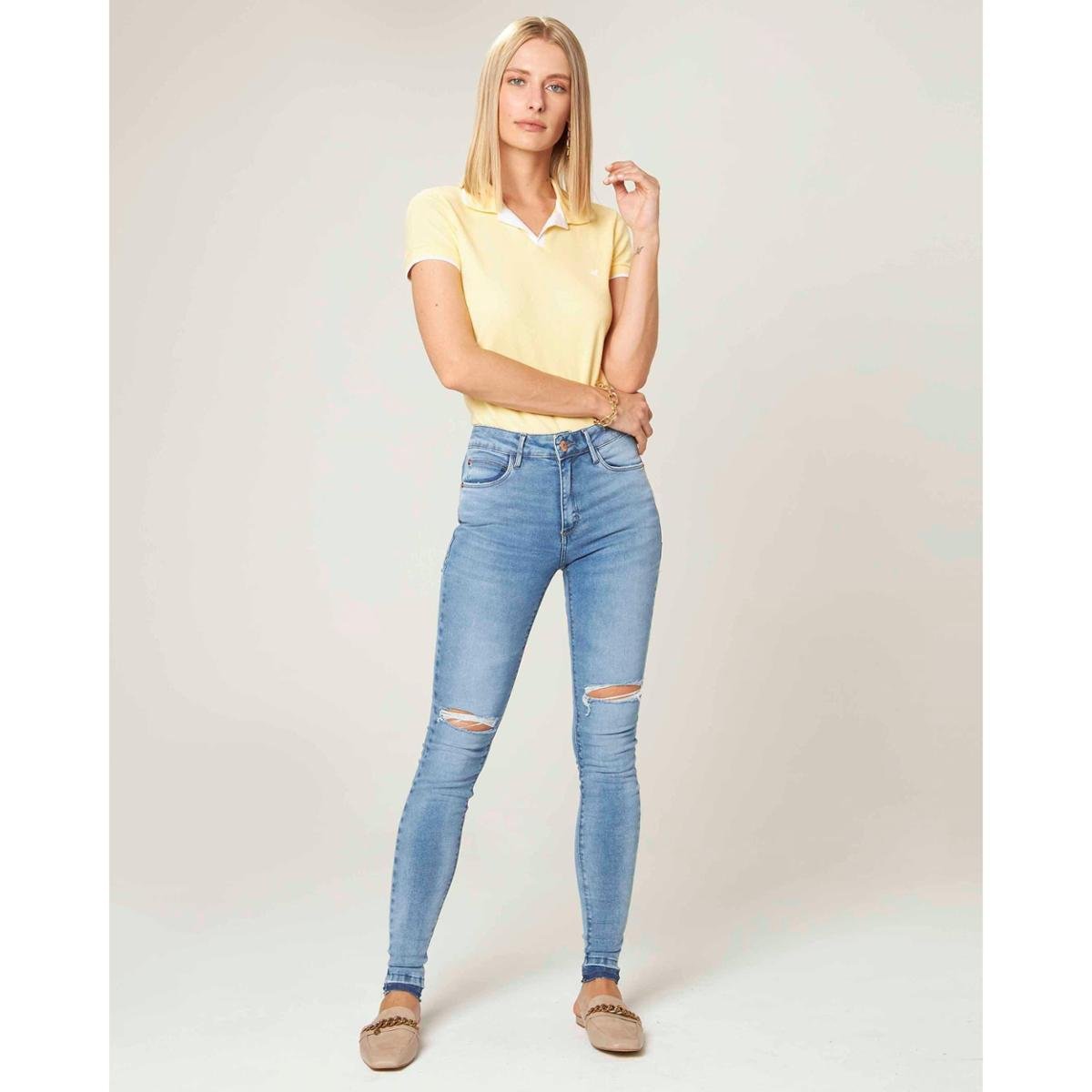 Calça Skinny Destroyed Flex Jeans Malwee Feminina - Azul Menor preço em Calça Skinny Destroyed Flex Jeans Malwee Feminina - Azul