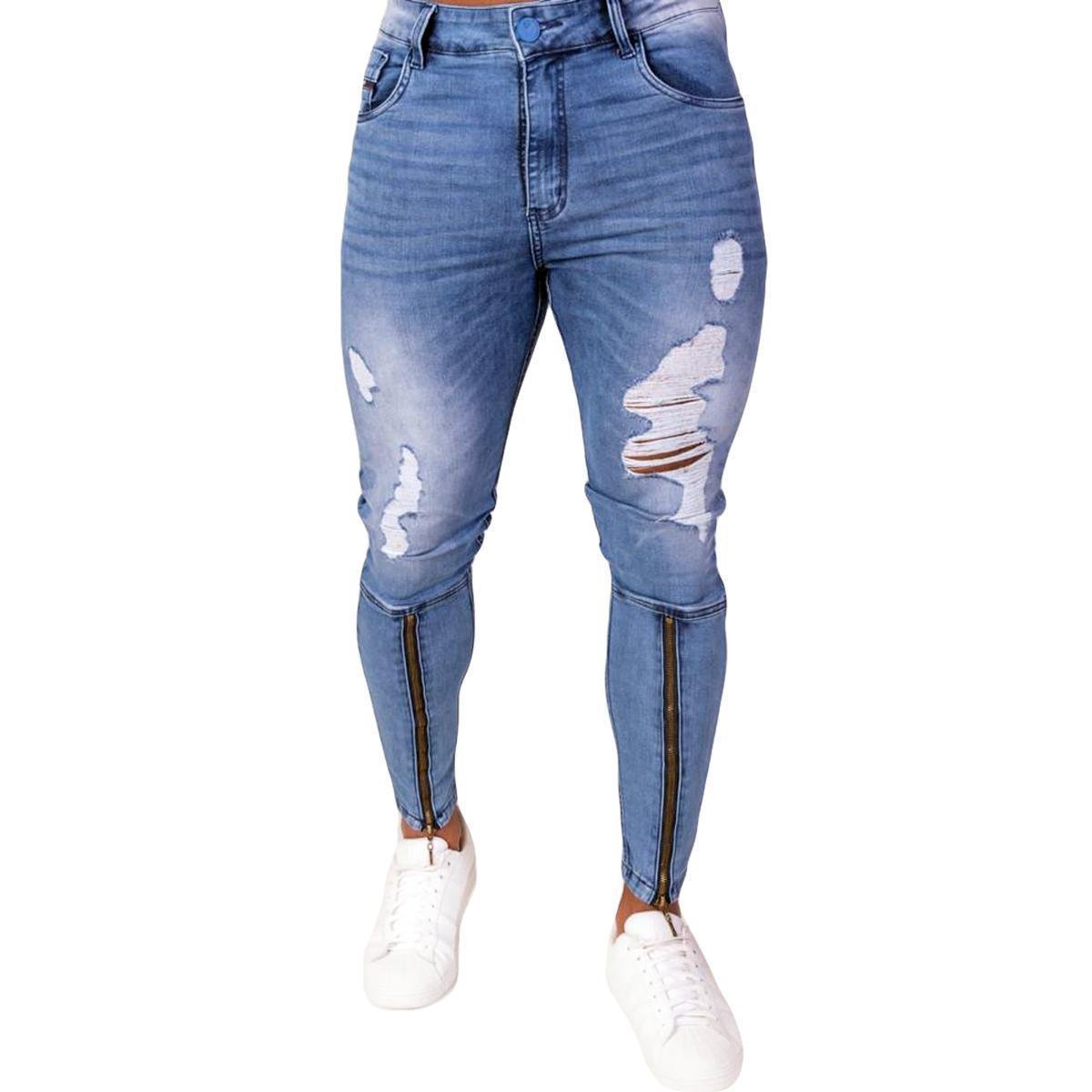 Calça Apertada Calça Jeans Ate A Canela Calça Até A Canela Masculina