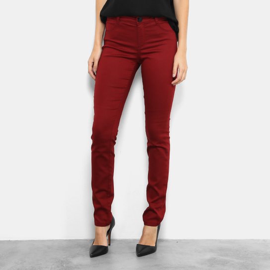 Calça Skinny Morena Rosa Andreia Color Feminina - Vinho