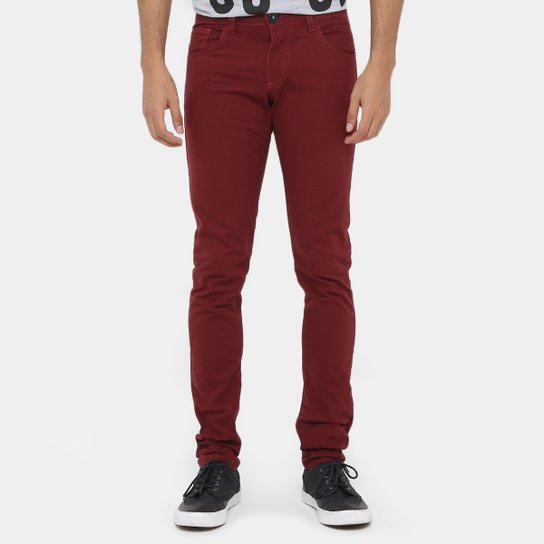Calça Skinny Preston Color Masculina - Vermelho