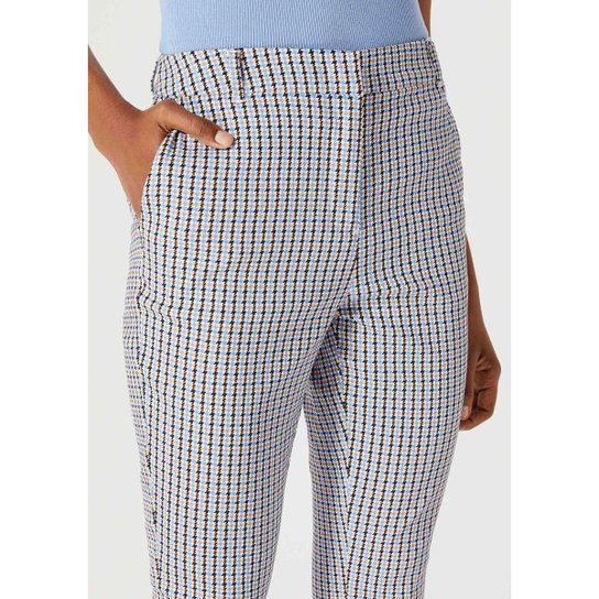 Calça Slim Hering Estampada Em Alfaiataria Feminina