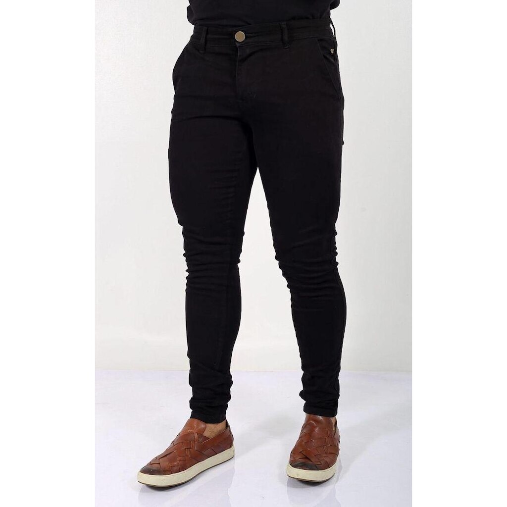 Calça Slim Luxo Esporte Sarja Com elastano Masculina