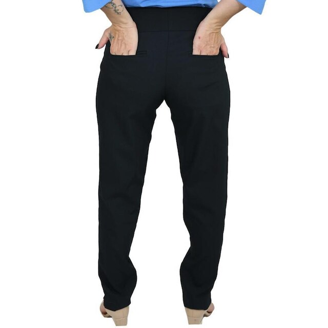 Calça social feminina cigarrete com Elastano e Bolsos