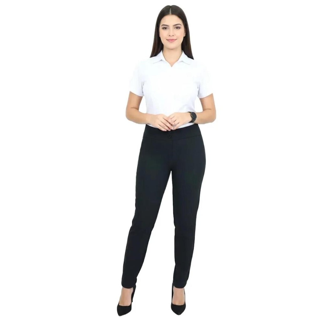 Calça social feminina milano com bolsos