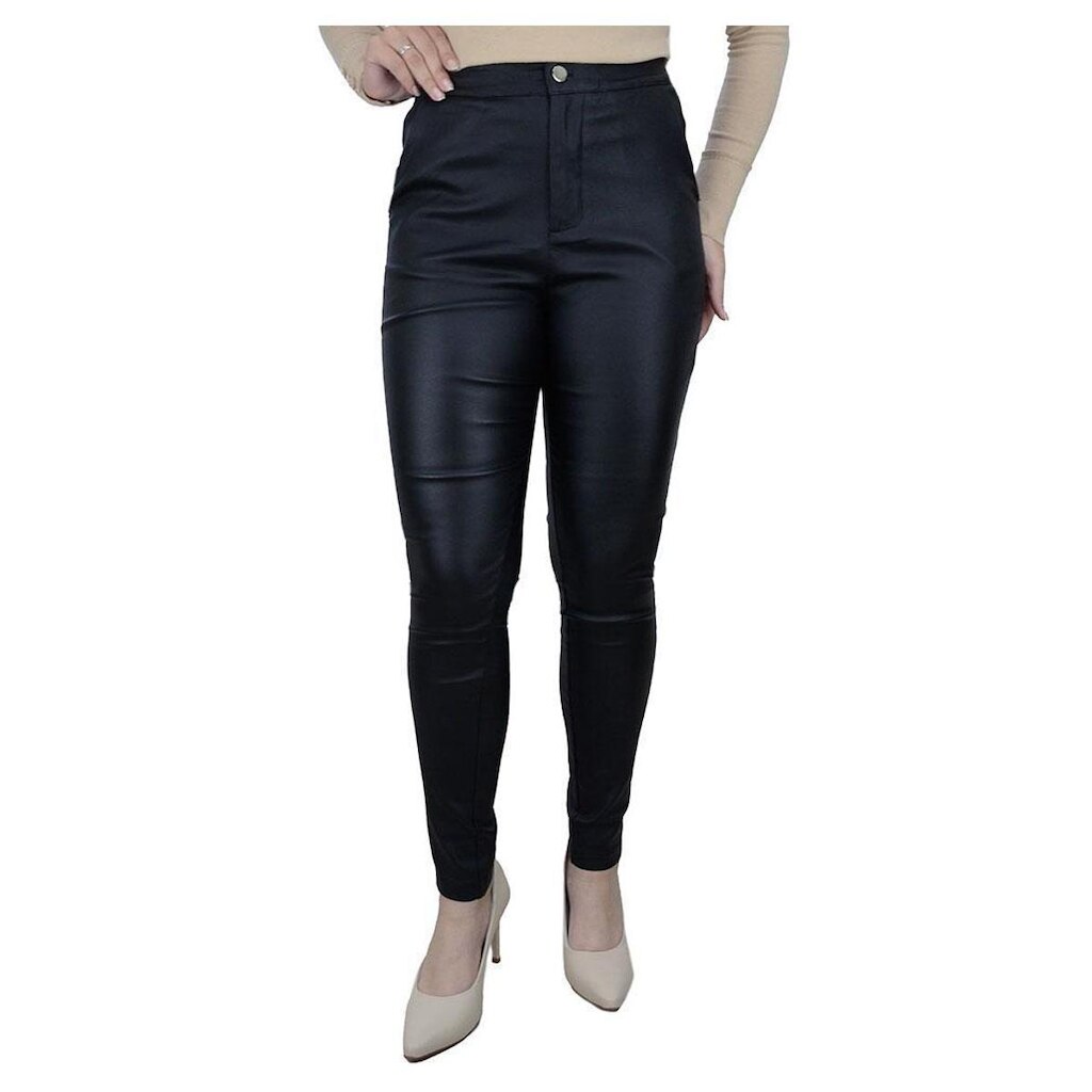 Calça Social Feminina Pellini Slim Resinada Preta - CAL885