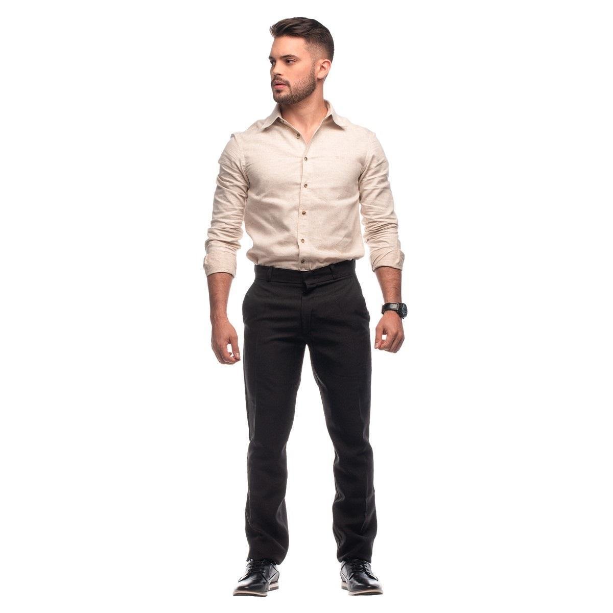 Calça social masculina oxford preto diversos tamanhos Menor preço em Calça social masculina oxford preto diversos tamanhos