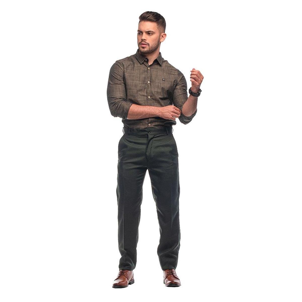 Calça Social Masculina Tecido Grosso Oxford Calça Social