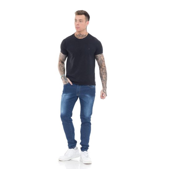Calça Super Skinny Premium Blue Dark I Masculino - Azul