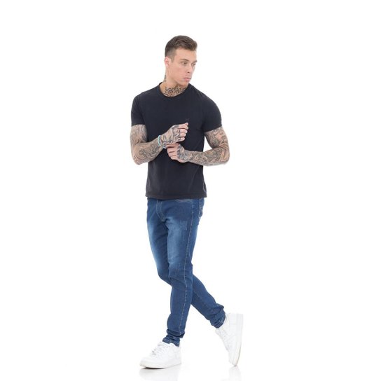 Calça Super Skinny Premium Blue Dark I Masculino - Azul