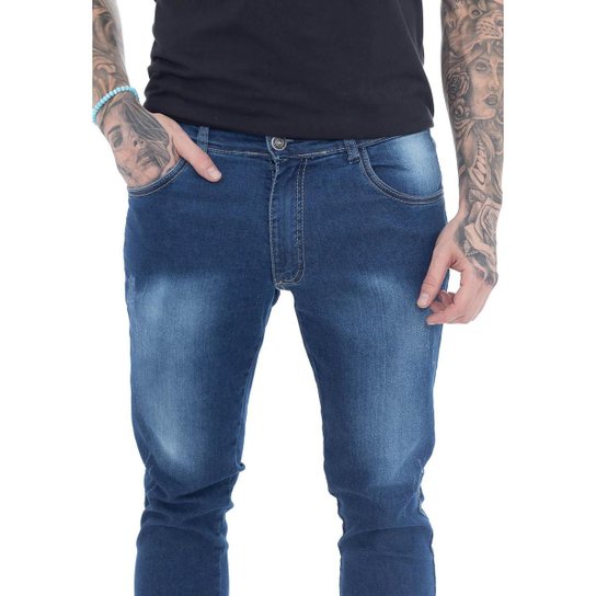 Calça Super Skinny Premium Blue Dark I Masculino - Azul