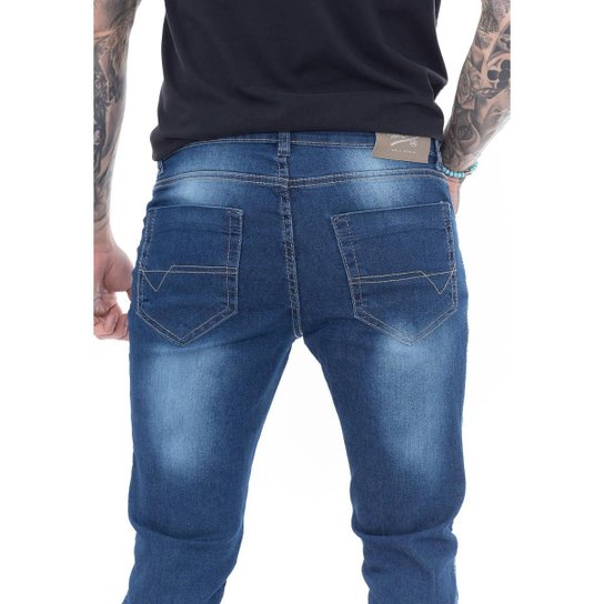 Calça Super Skinny Premium Blue Dark I Masculino - Azul