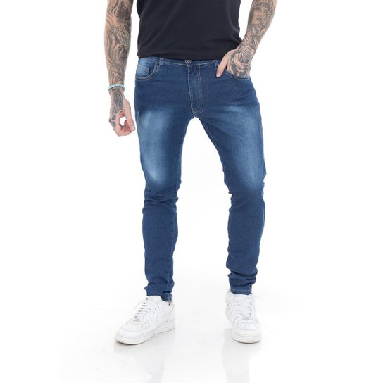 Calça Super Skinny Premium Blue Dark III Masculino - Azul