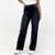 Calça Tanise Jeans Wide Leg Estonada Feminina - Chumbo