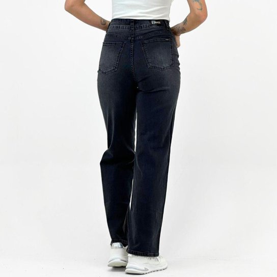 Calça Tanise Jeans Wide Leg Estonada Feminina