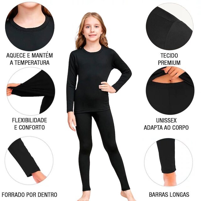 Calça Térmica Infantil Segunda Pele Frio Inverno