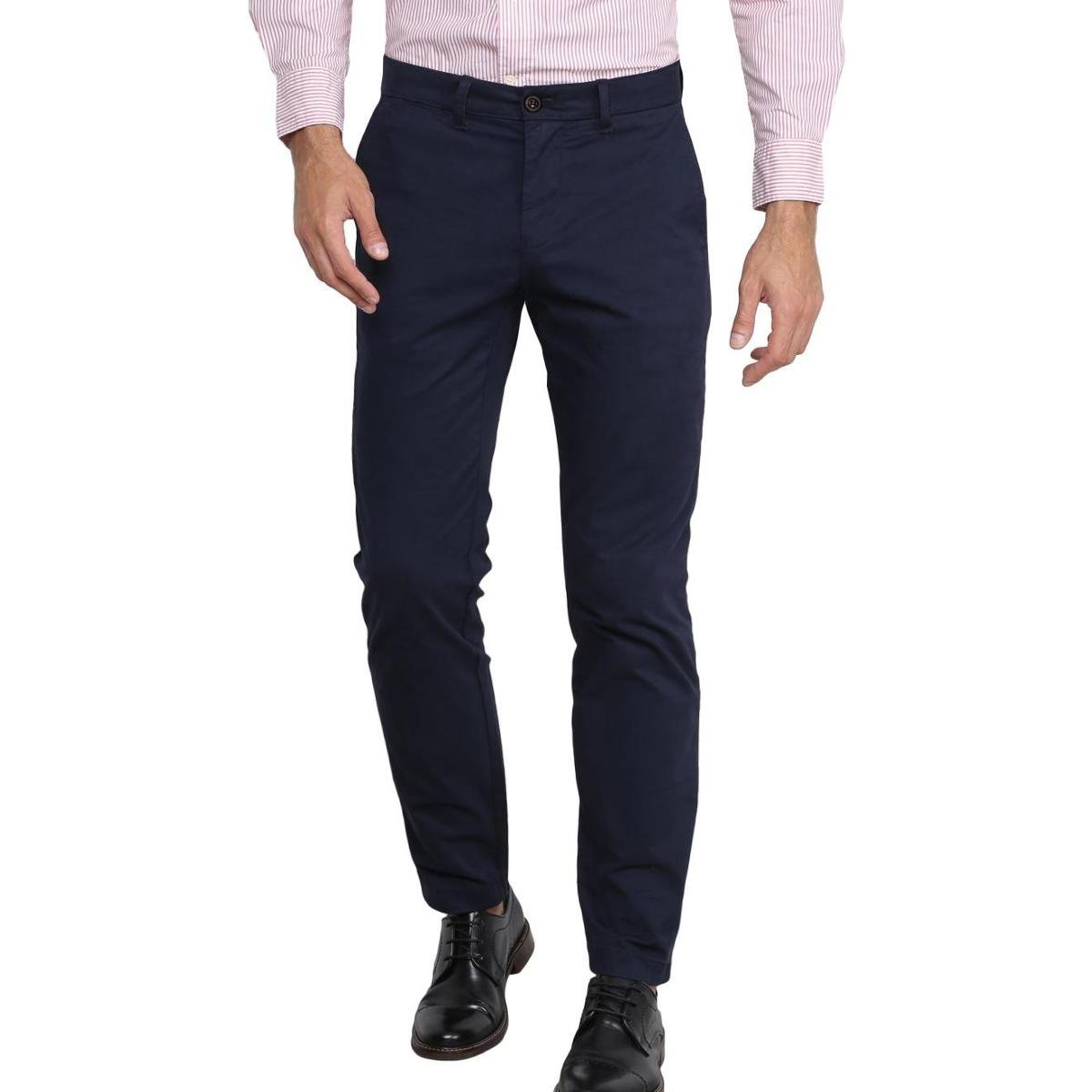 Calça Tommy Hilfiger Masculina de Sarja Brooklyn Azul Marinho - Marinho Menor preço em Calça Tommy Hilfiger Masculina de Sarja Brooklyn Azul Marinho - Marinho