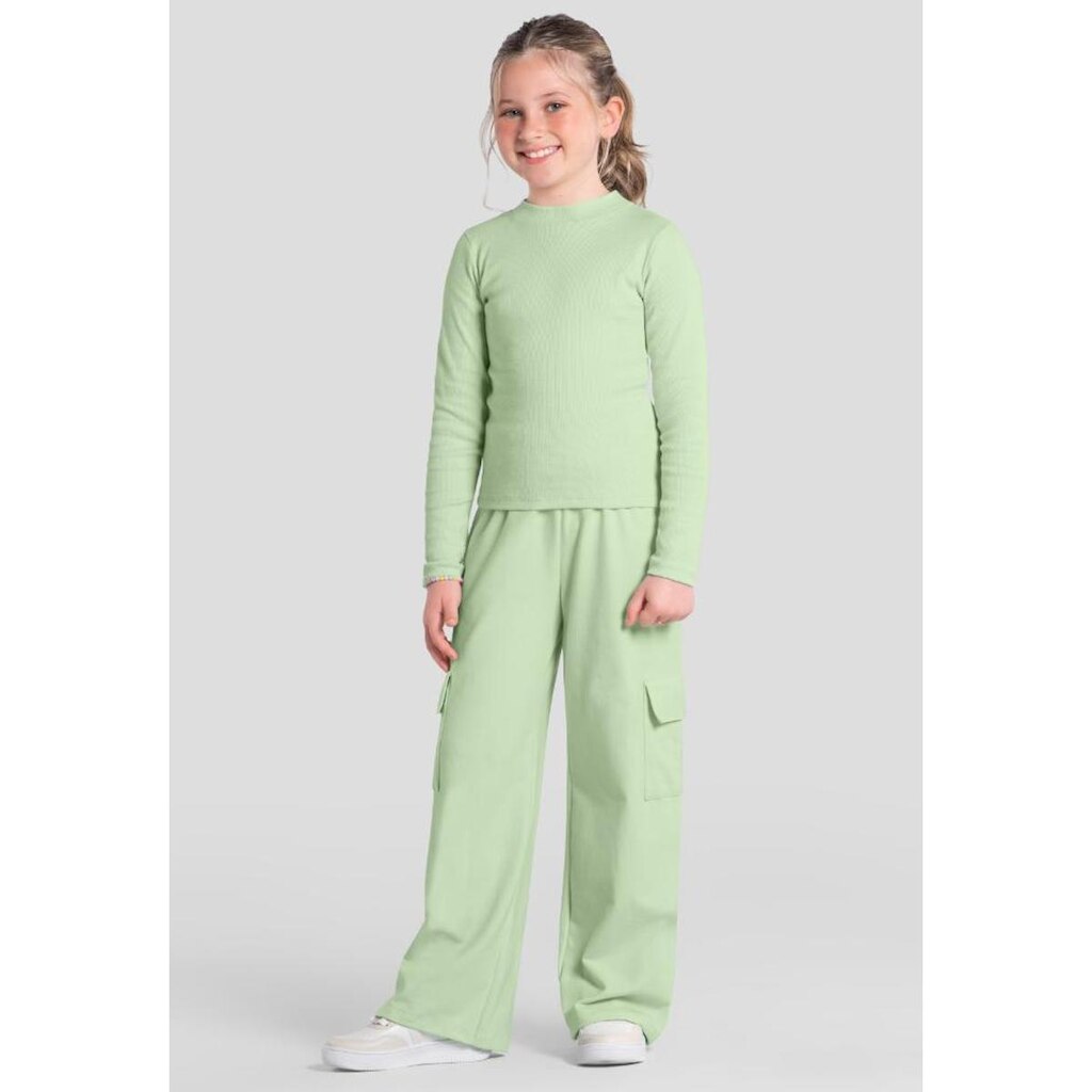 Calça wide leg infantil menina em molecotton Brandili