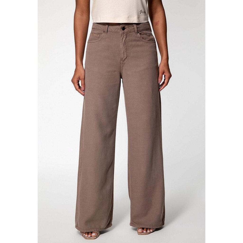 Calça Wide Leg Lyocel Marrom
