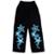 Calça Wide Leg Pantalona Boca Larga Flame Star Flaming 07 Streetwear Anime Gym Unissex - Preto Fosco+Branco