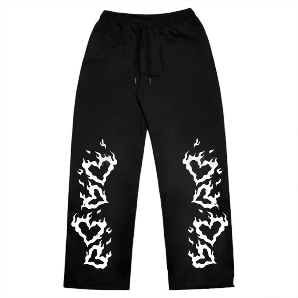 Calça Wide Leg Pantalona Boca Larga Ruthless Grafite Star Streetwear Anime Unissex