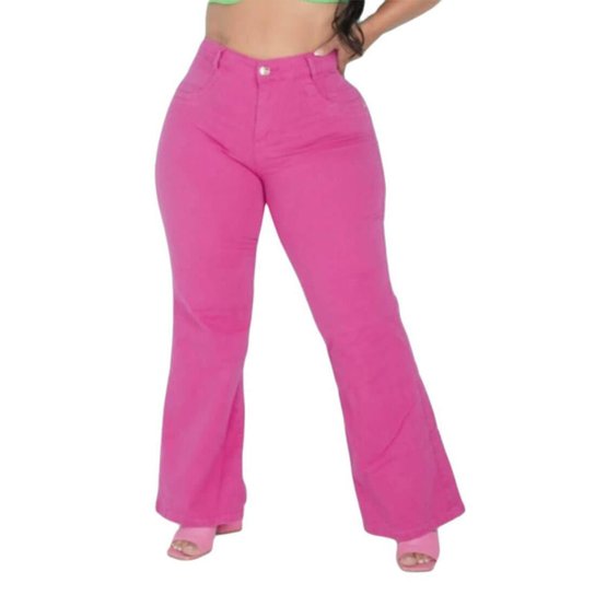 Calça Wide Leg Plus Size Feminina Jeans Lançamento