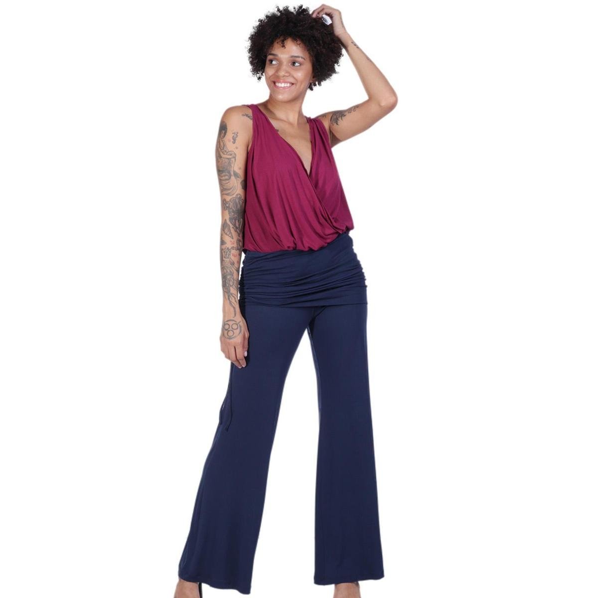 Calça Yoga Amazônia Vital Pantalona Feminina - Azul Menor preço em Calça Yoga Amazônia Vital Pantalona Feminina - Azul