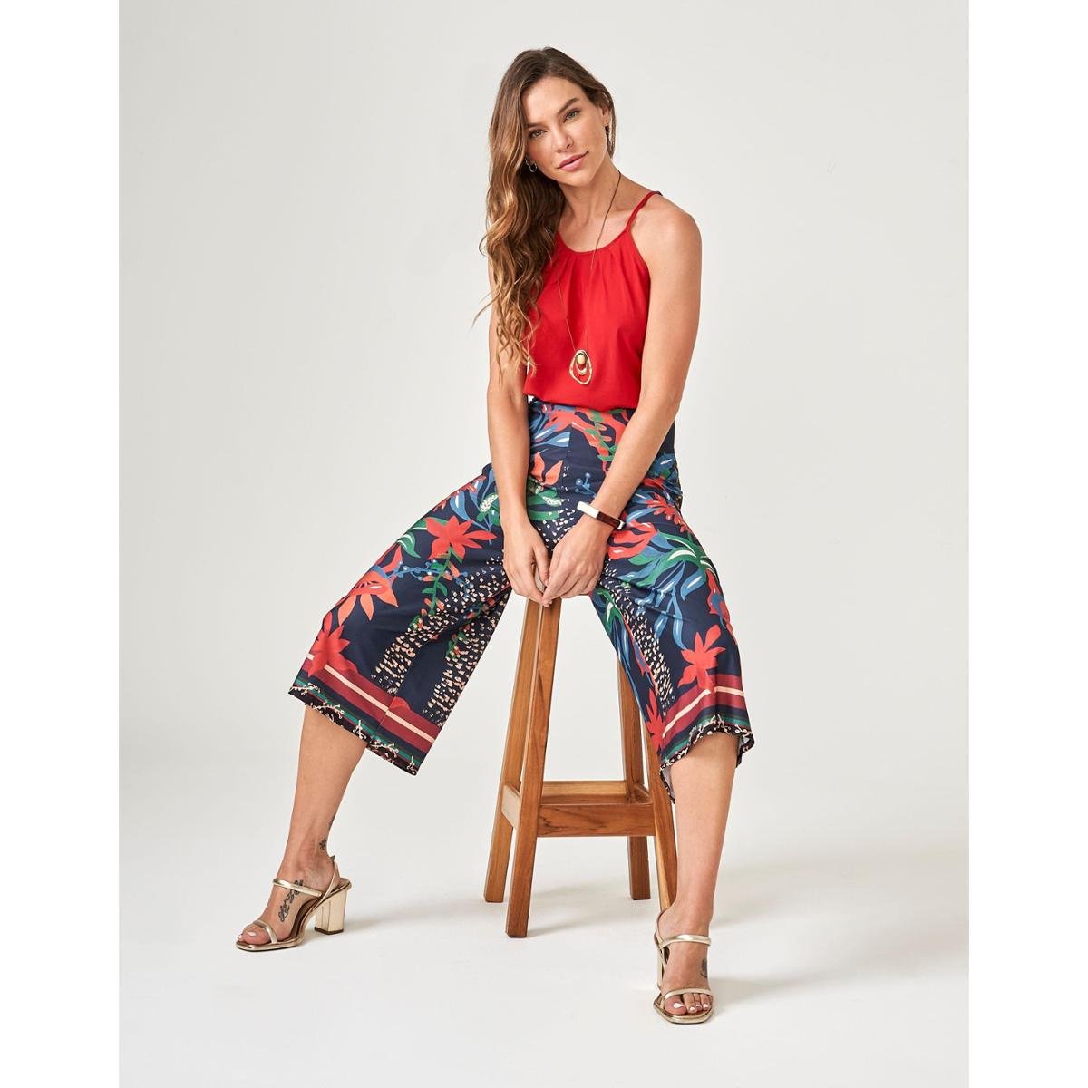 Calça Zinzane Feminina Verena Pantacourt PP - AZUL - Azul Menor preço em Calça Zinzane Feminina Verena Pantacourt PP - AZUL - Azul