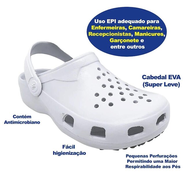 Calçado Babuche Profissional SoftWorks EPI Trabalho Antiderrapante BB31