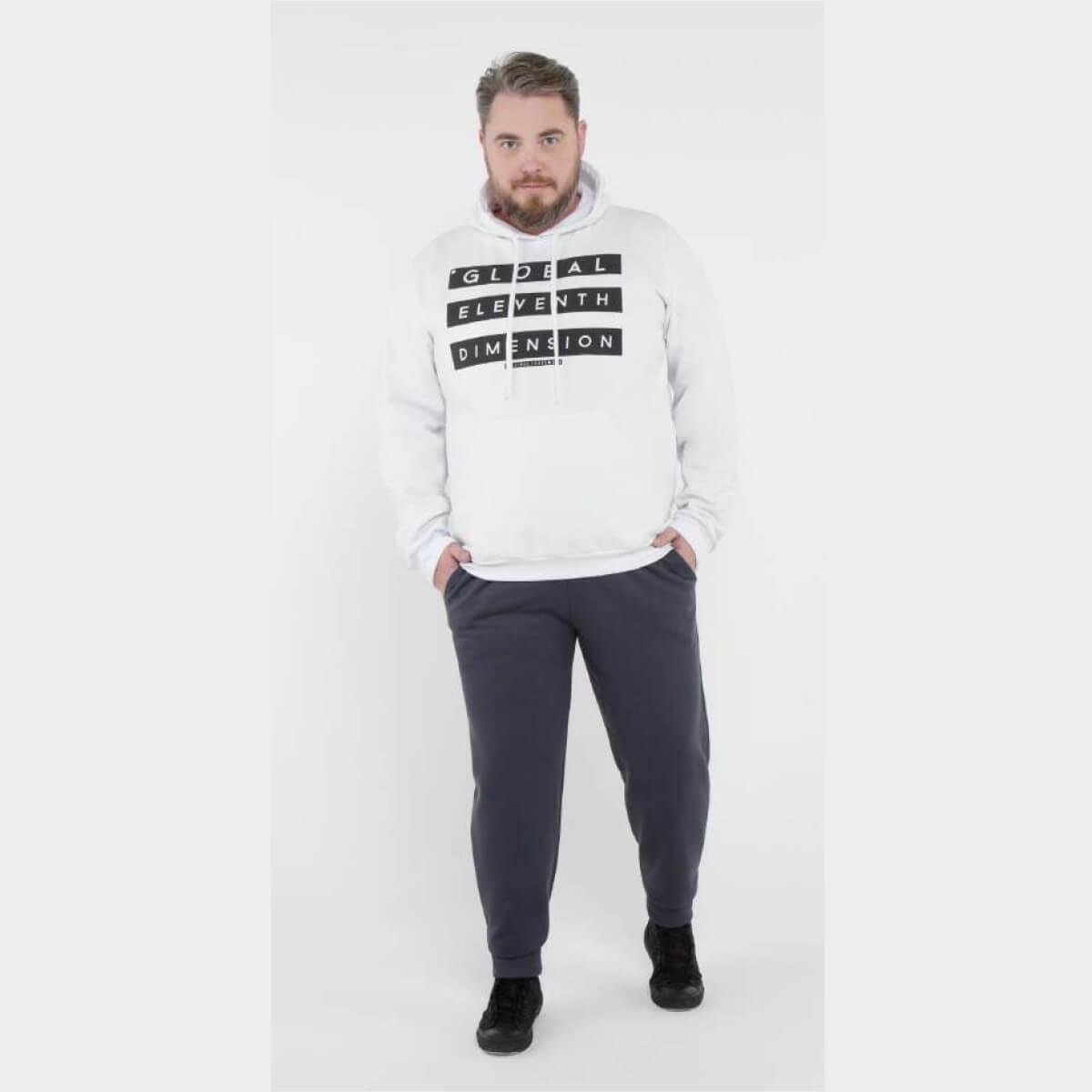 Calça Masculina Moletom Básica Plus Size Jogger Chumbo